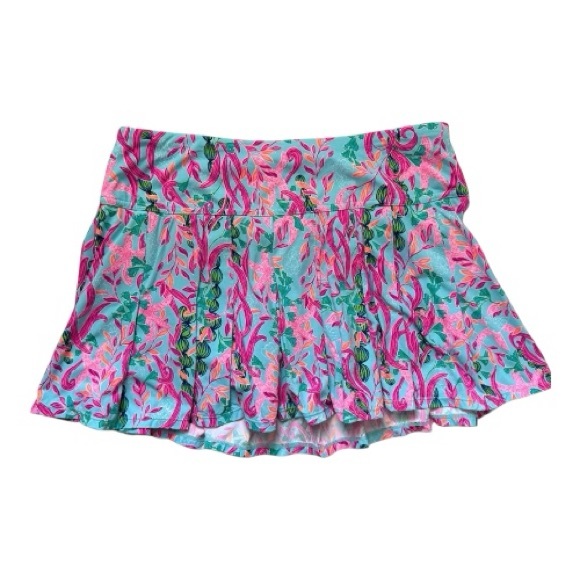 Lilly Pulitzer Pants - Lilly Pulitzer Luxletic Annora Athletic Pleated Skort Multi Seaweed Pattern